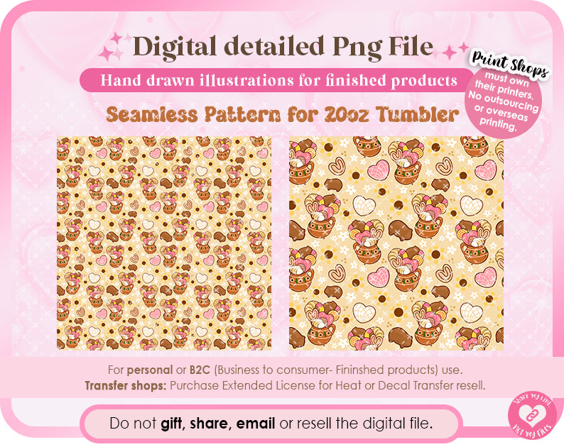 Panecitos de Barro Seamless pattern 20oz Tumbler Png