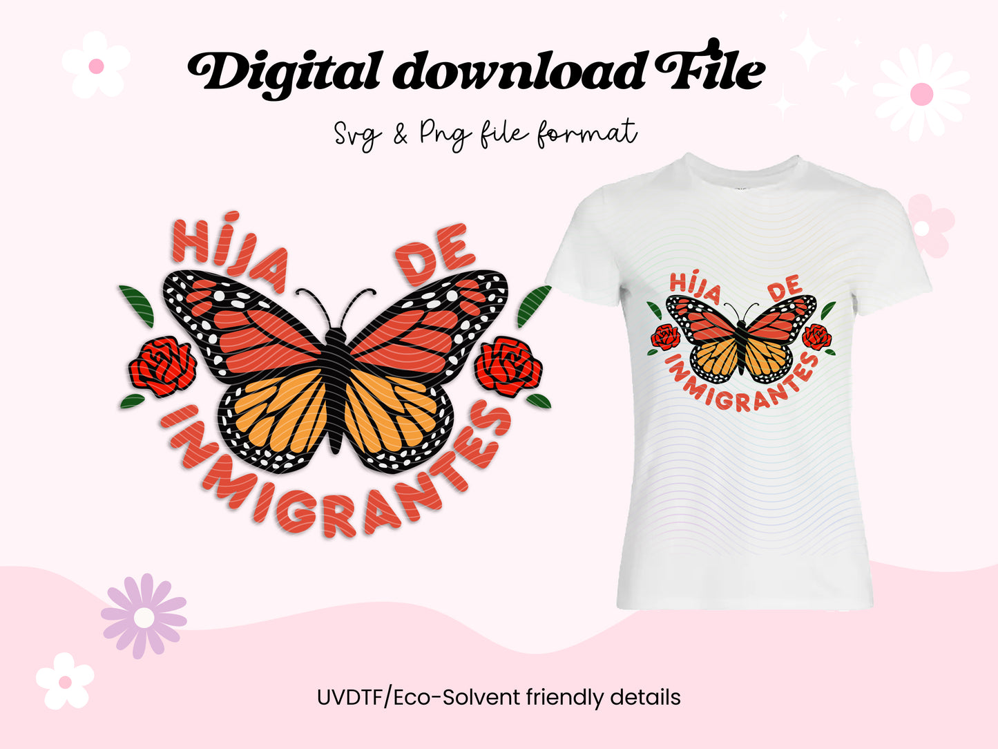 Hija de Inmigrantes Svg & Png Wrap Digital File