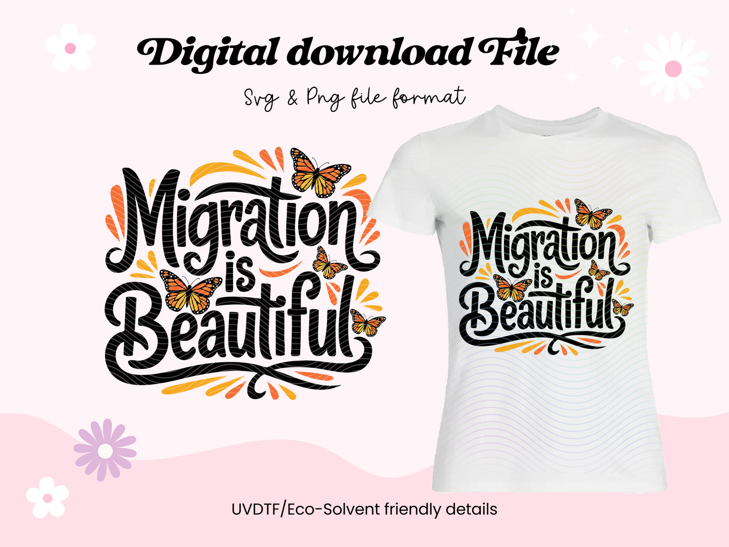 Migration is beautiful Svg & Png Wrap Digital File