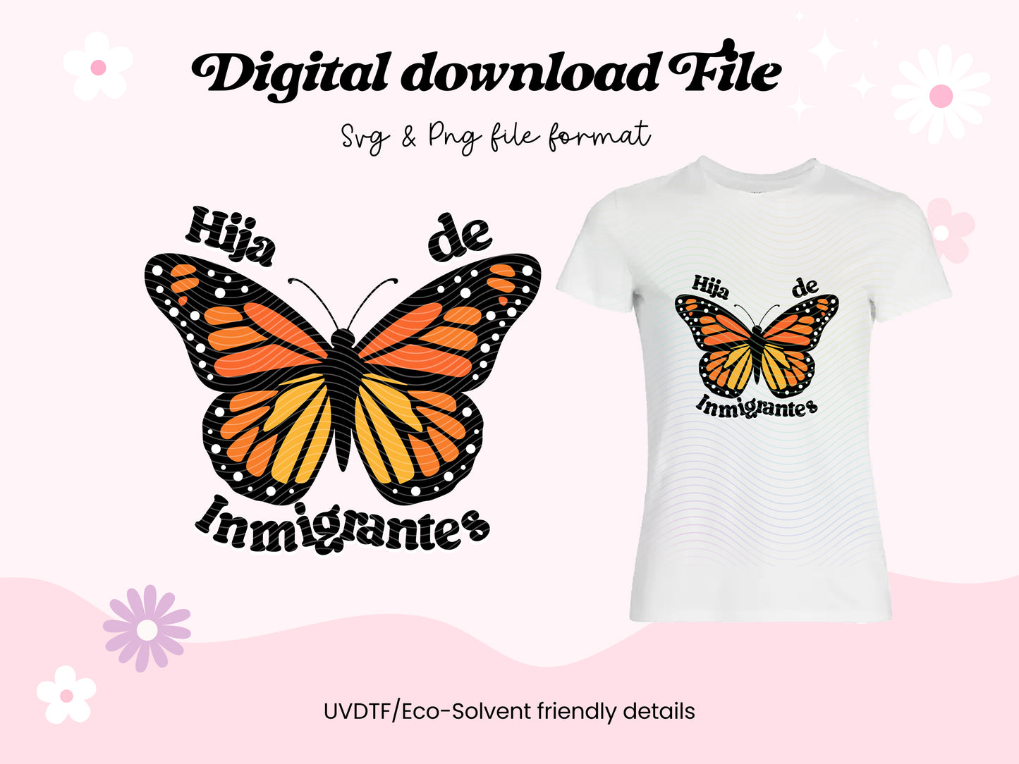 Hija de Inmigrantes Svg & Png Wrap Digital File