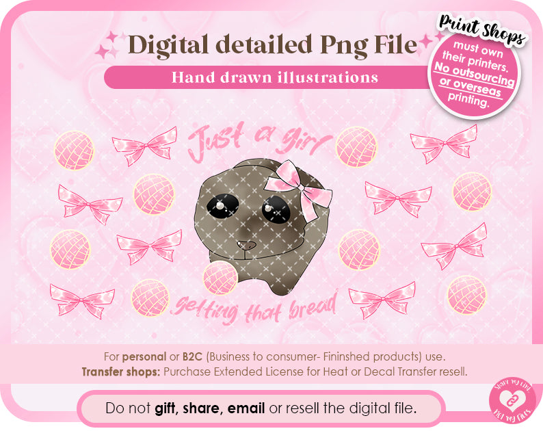 I'm Just A Girl Sad Hamster 16oz wrap Png