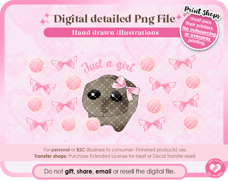 I'm Just A Girl Sad Hamster 16oz wrap Png