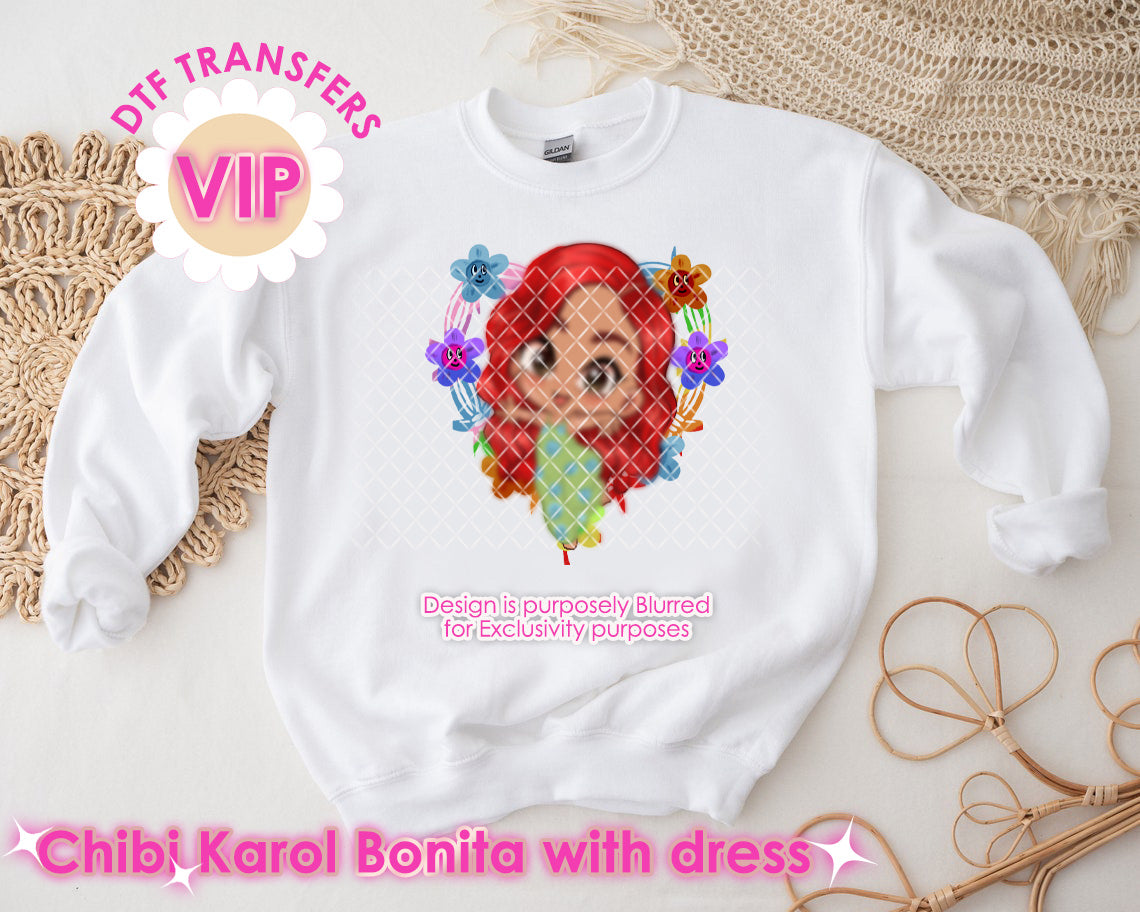 DTF Transfer Chibi Bonita 3 Styles