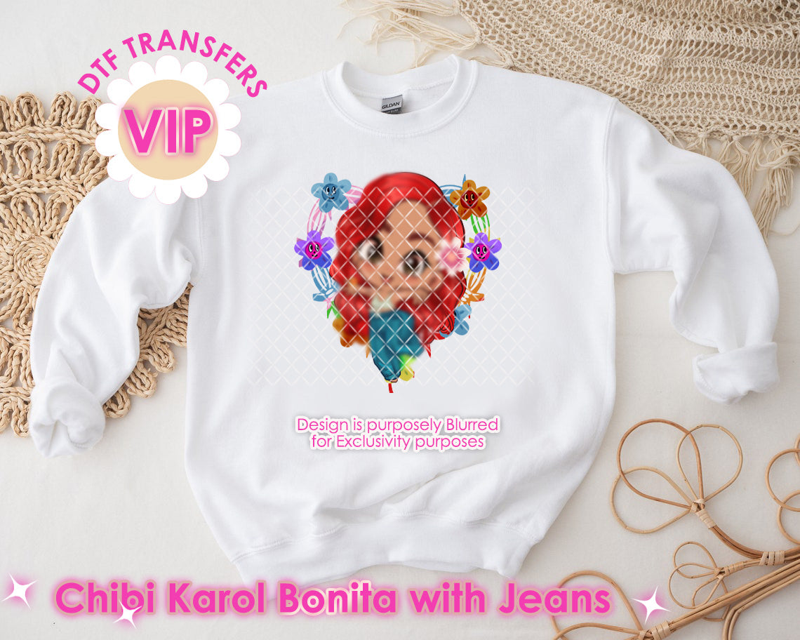 DTF Transfer Chibi Bonita 3 Styles