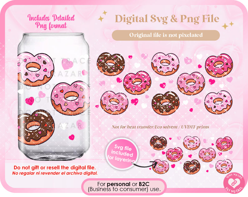 Heart of a Donut Wrap Digital Svg & Png file