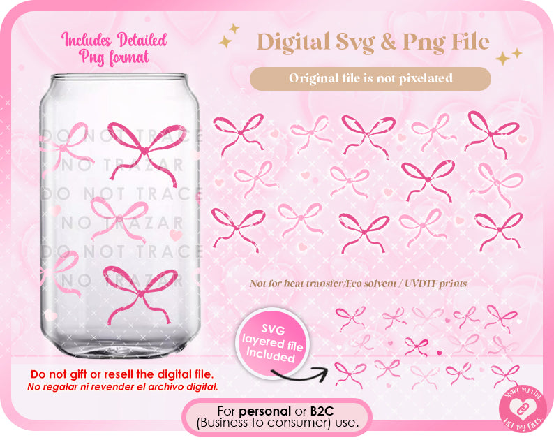Pink Ribbon Coquette Wrap Digital Svg & Png file