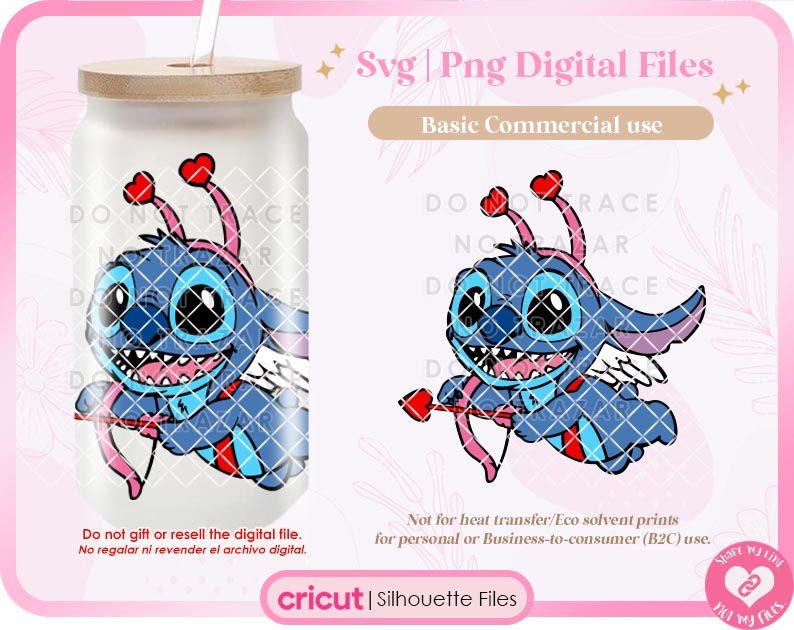 Blue Alien Valentine Svg, Png Digital File
