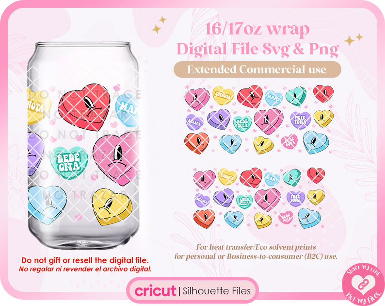 Bad Bunny Valentine Candy Wrap for 16,17oz Digital File