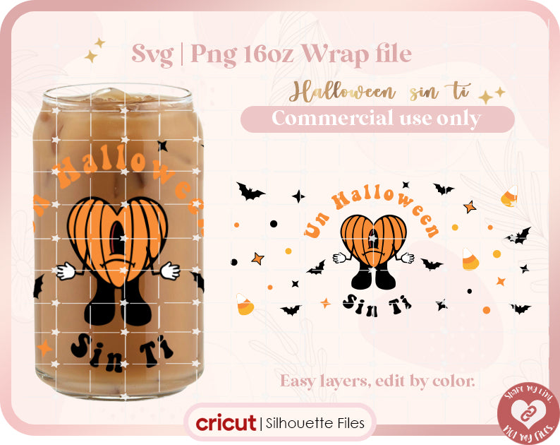 Spooky Bad Bunny Svg, Un Verano sin Ti Halloween Libbey Wrap 16oz