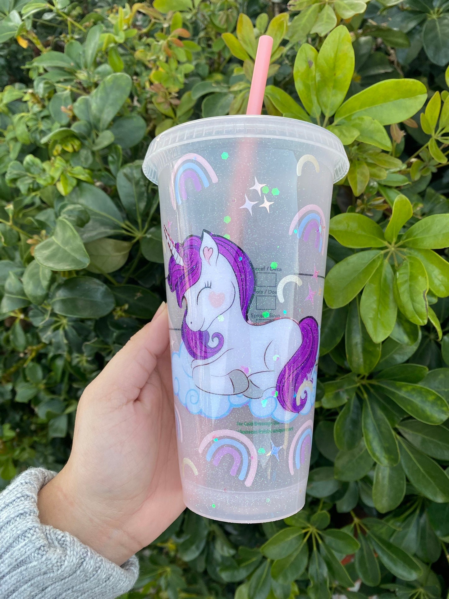 Unicorn Personalized Starbucks, Venti Cup, Iced coffee glitter, Starbucks Ice Cup, Vinyl Personalized, Epoxy seal