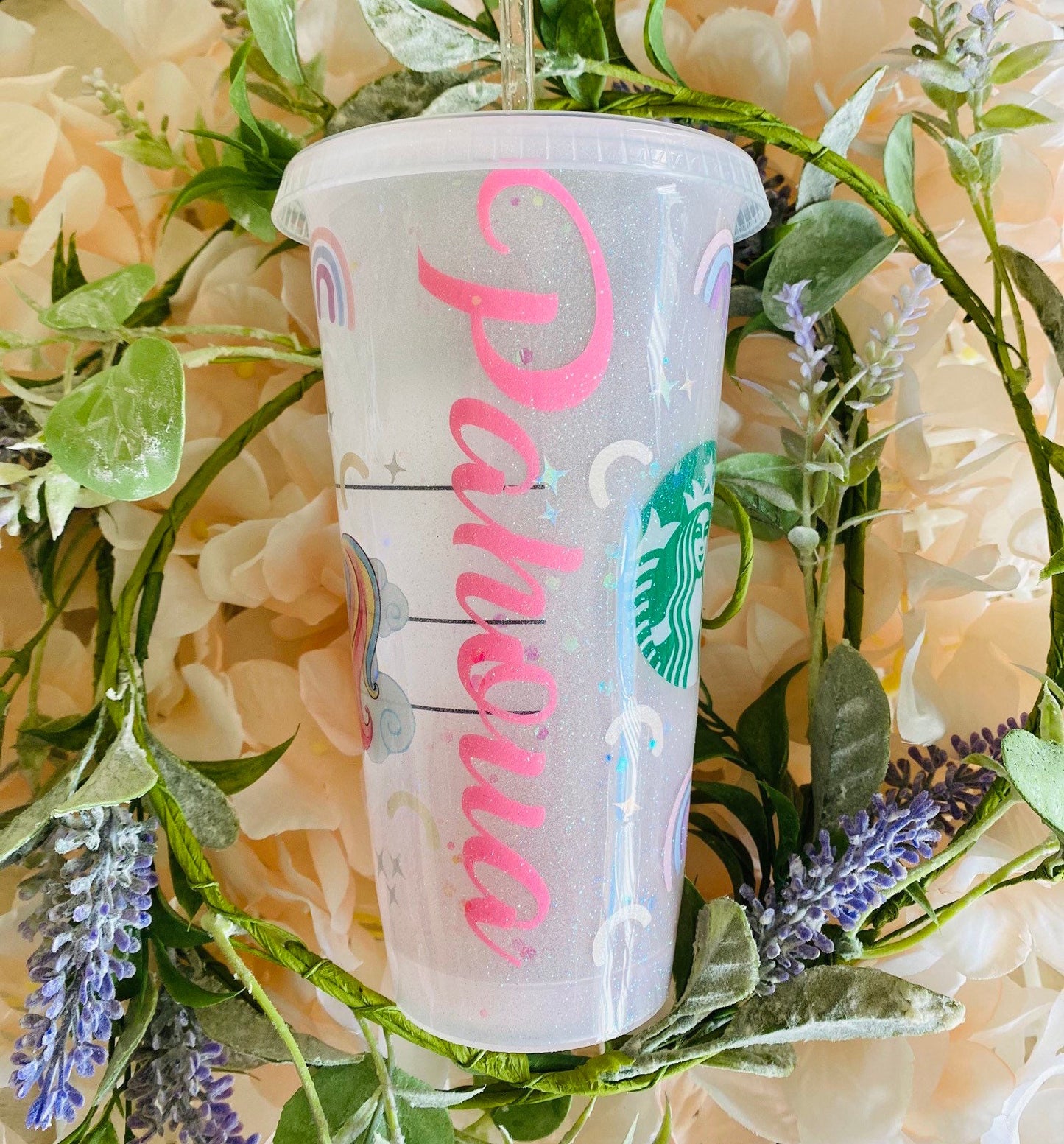 Unicorn Personalized Starbucks, Venti Cup, Iced coffee glitter, Starbucks Ice Cup, Vinyl Personalized, Epoxy seal