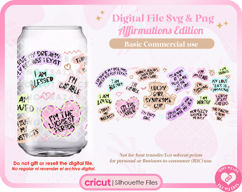 Lucky Girl Syndrome Cup 16,17 and 20oz Libbey Wrap Png Only