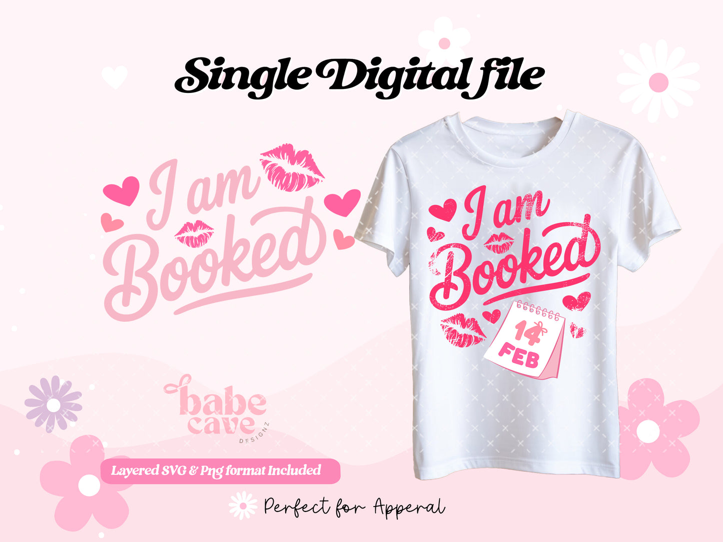 I am Booked wrap Detailed Png & Svg Digital File