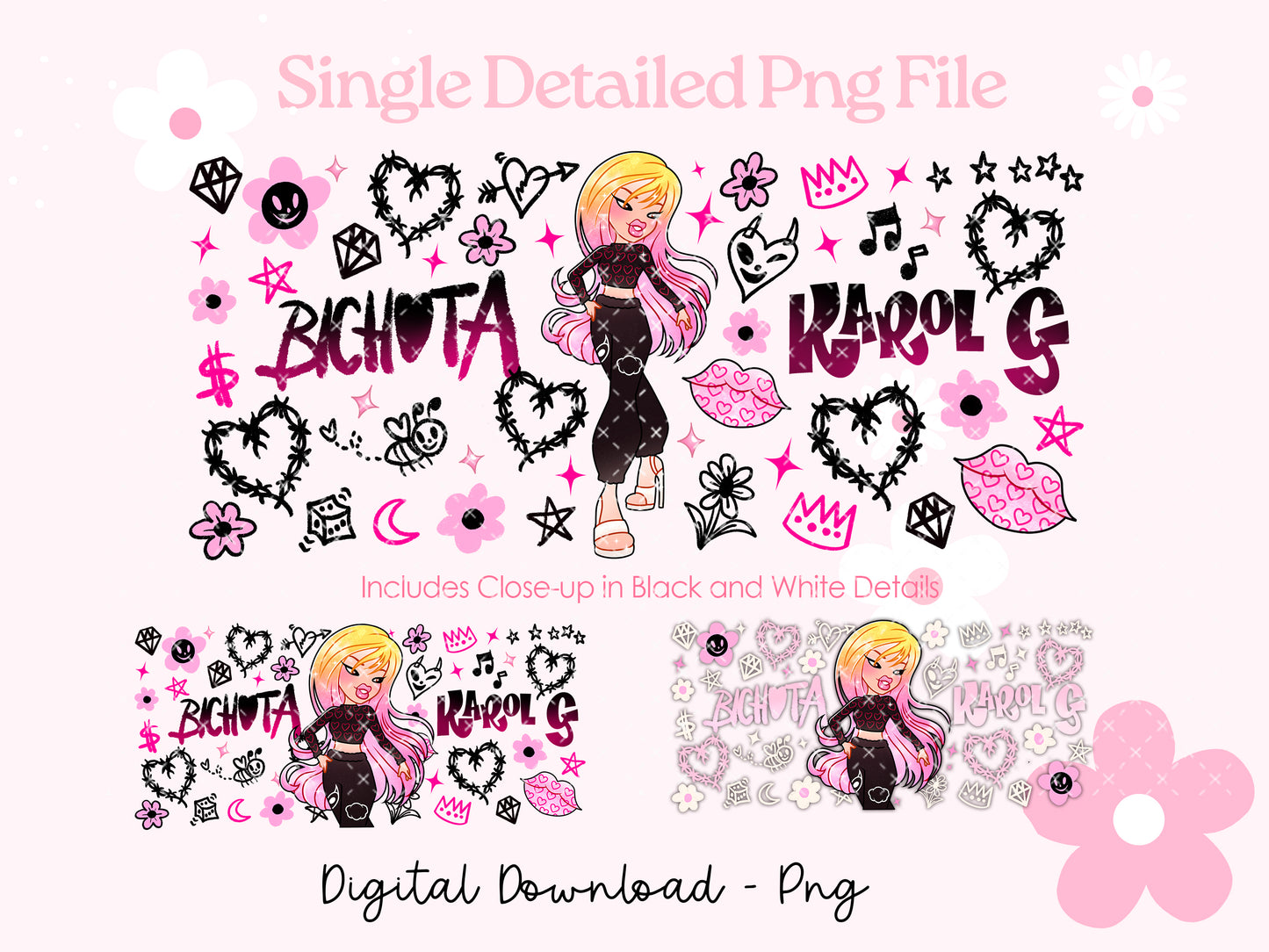 Karol Br@tz Bichota wrap Detailed Png Digital File