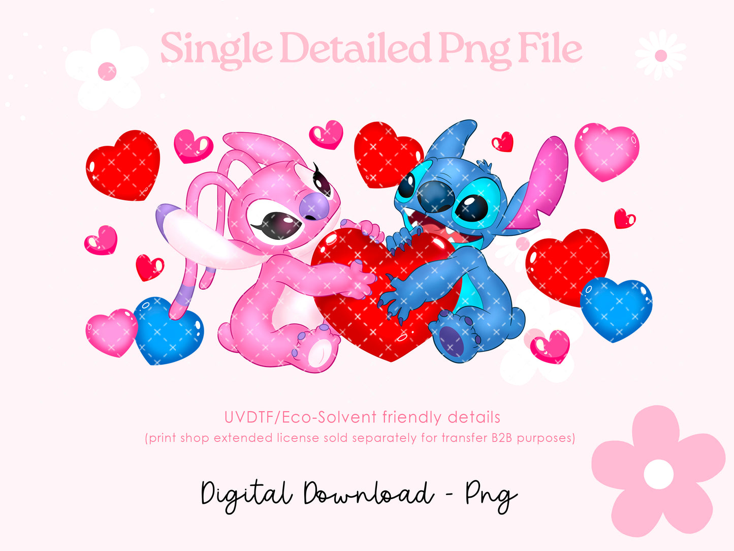 Valentine Angel Couple wrap Detailed Png Digital File