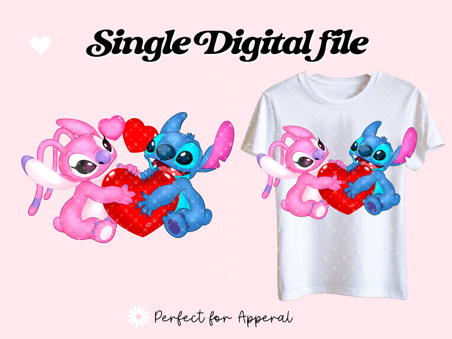 Valentine Angel Couple Single Detailed Png Digital File