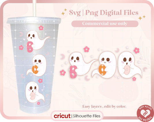 Cute Spooky Ghosts Svg and Png