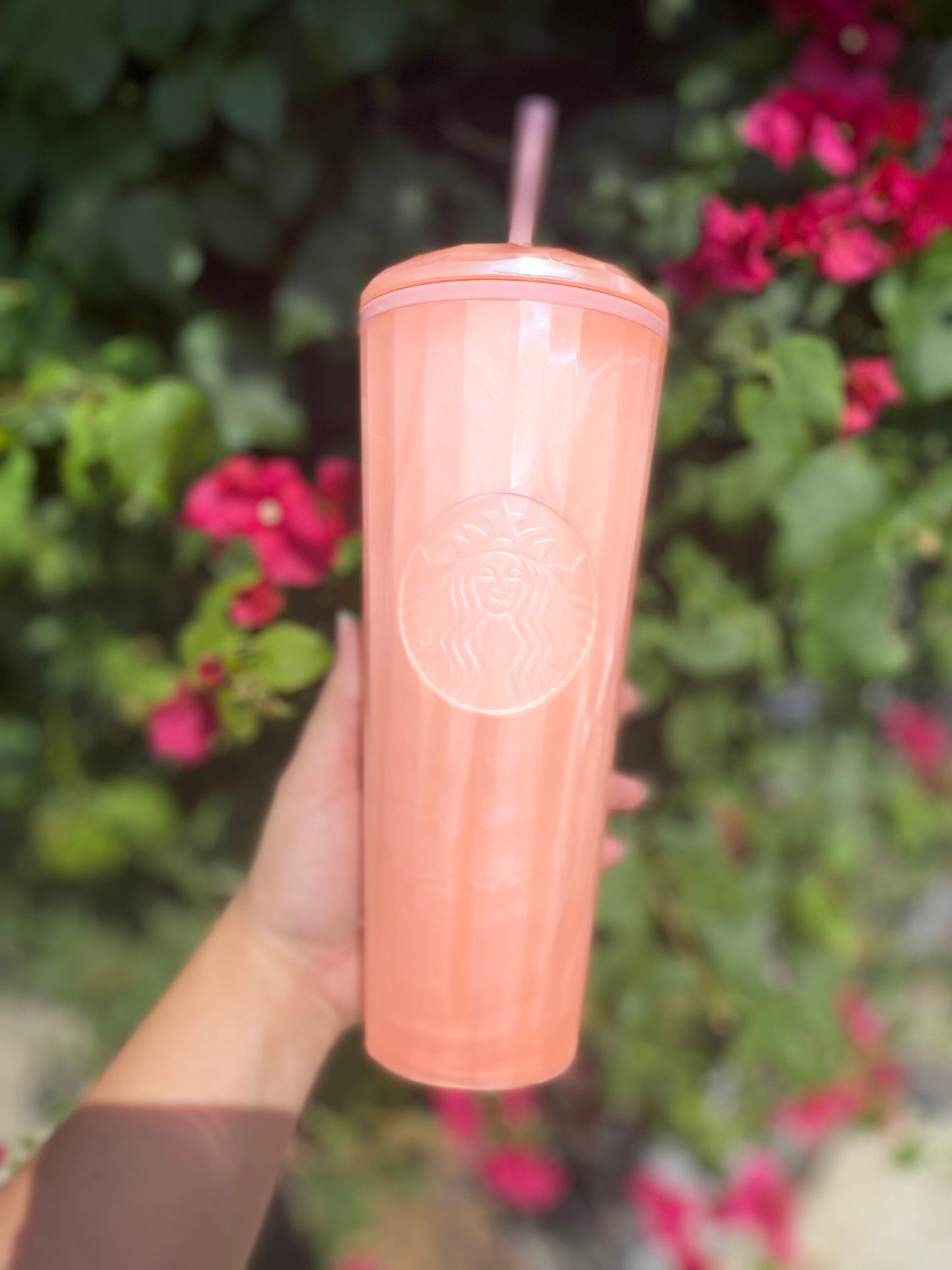 Starbucks Summer NEW 2021 | Pink marble pearl tumbler Kaleidoscope 24oz Cold Cup | limited edition