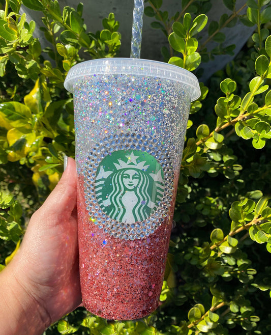 Ombre Tumbler | Ombre Glitter Cup | Rhinestone Cup | Personalized Glitter Cup | Bedazzled Cup